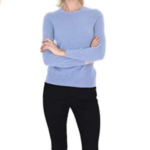 Neck Pullover 100% Cashmere Long Sleeve Sweater